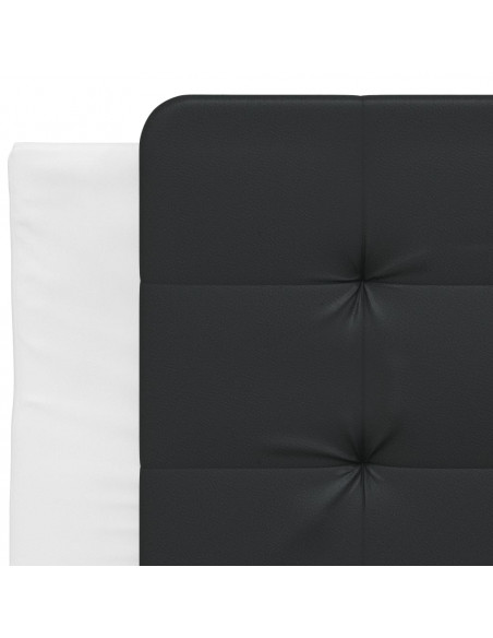 Letto con Materasso Nero e Bianco 90x200 cm in Similpelle