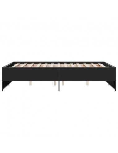 Giroletto Nero 120x190 cm in Legno Multistrato e Metallo