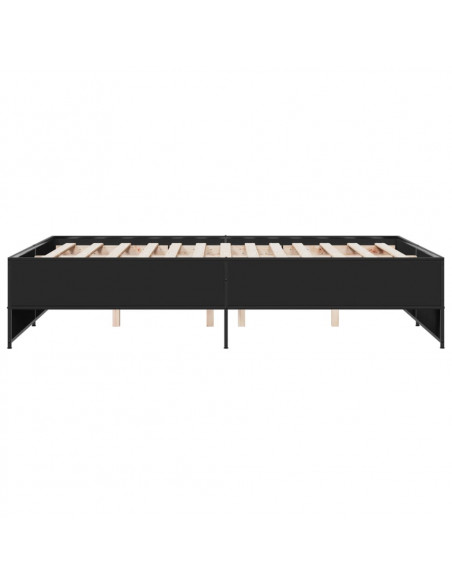 Giroletto Nero 120x190 cm in Legno Multistrato e Metallo