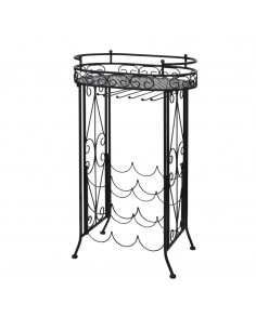 Struttura Portavini con Supporto 9 Bottiglie di Vino in Metallo 2