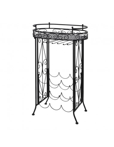 Struttura Portavini con Supporto 9 Bottiglie di Vino in Metallo