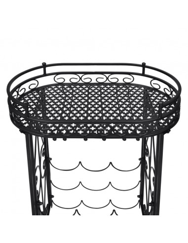 Struttura Portavini con Supporto 9 Bottiglie di Vino in Metallo