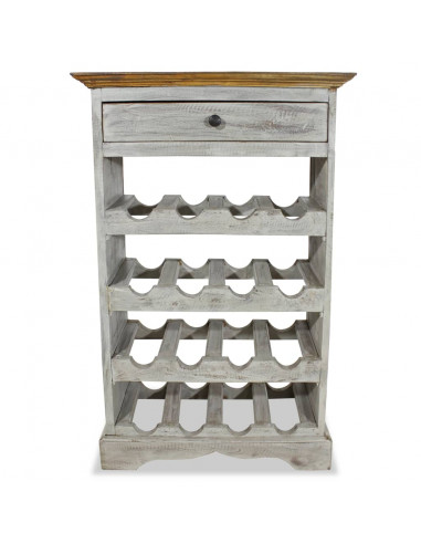 Portavini in Legno Massello Recuperato 55x23x85 cm