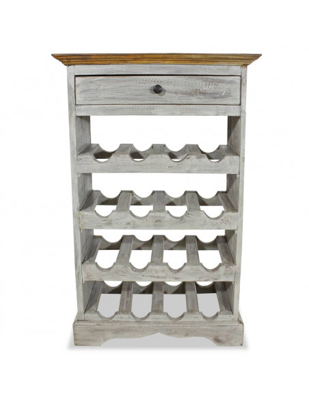 Portavini in Legno Massello Recuperato 55x23x85 cm