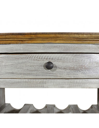 Portavini in Legno Massello Recuperato 55x23x85 cm