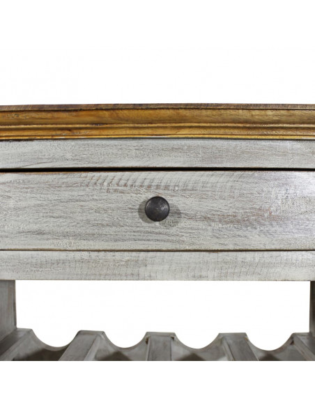 Portavini in Legno Massello Recuperato 55x23x85 cm