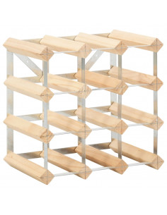 Portavini da 12 Bottiglie in Legno Massello di Pino 2