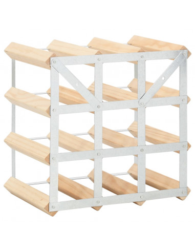 Portavini da 12 Bottiglie in Legno Massello di Pino