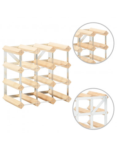 Portavini da 12 Bottiglie in Legno Massello di Pino