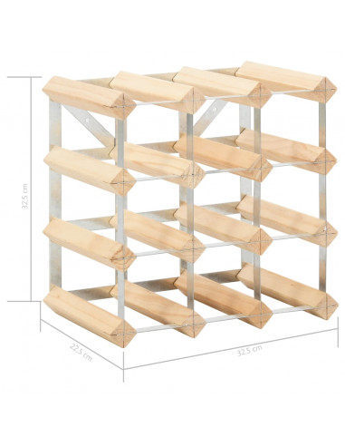 Portavini da 12 Bottiglie in Legno Massello di Pino