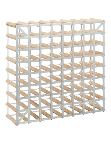 Portavini da 72 Bottiglie in Legno Massello di Pino