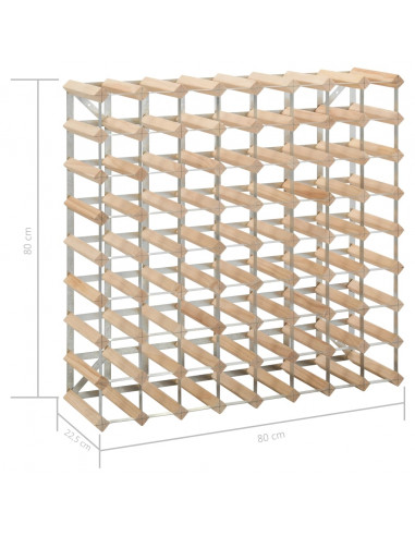 Portavini da 72 Bottiglie in Legno Massello di Pino