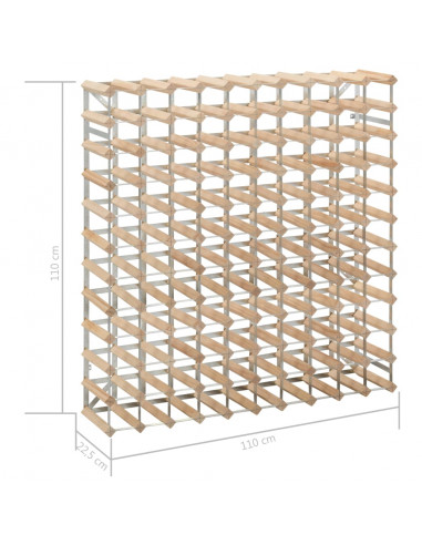 Portavini da 120 Bottiglie in Legno Massello di Pino