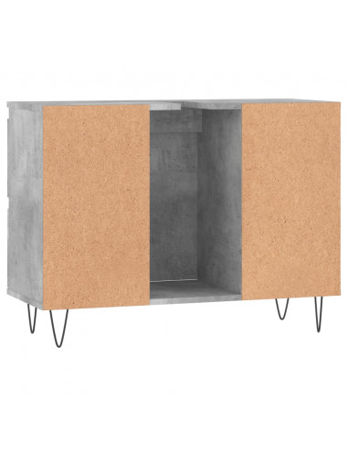 Armadietto da Bagno Grigio Cemento 80x33x60cm Legno Multistrato