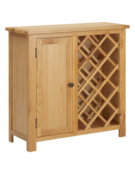 Cantinetta per 11 Bottiglie 80x32x80 cm in Legno Massello di Rovere
