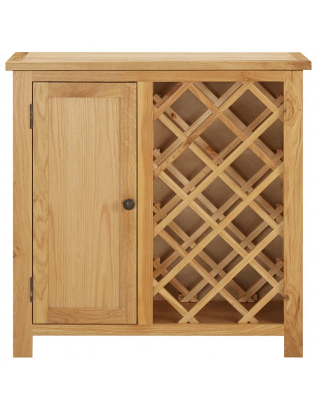 Cantinetta per 11 Bottiglie 80x32x80 cm in Legno Massello di Rovere