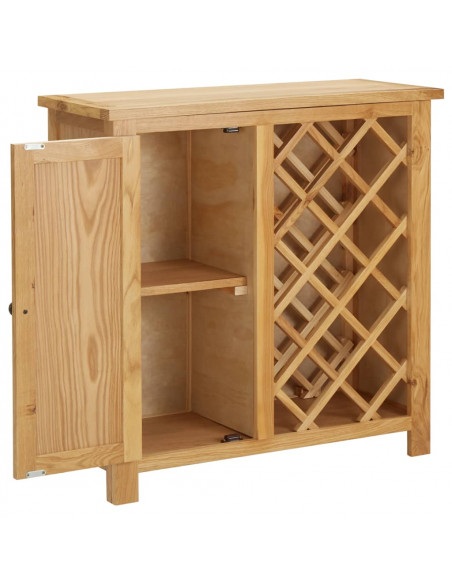 Cantinetta per 11 Bottiglie 80x32x80 cm in Legno Massello di Rovere