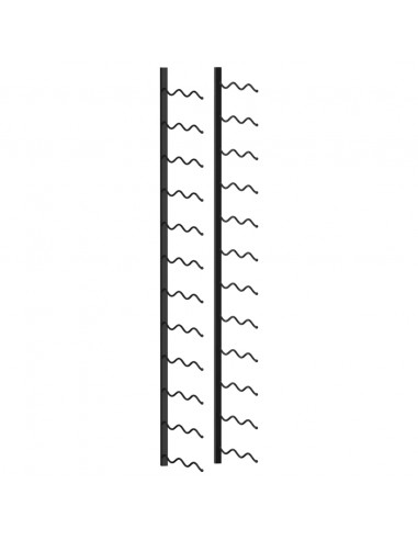 Portavini da Parete per 24 Bottiglie Nero in Ferro
