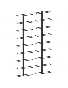 Portavini da Parete per 18 Bottiglie 2 pz Nero in Ferro 2