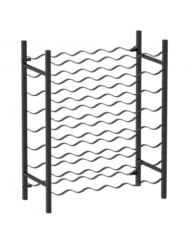 Portabottiglie per 48 Bottiglie di Vino Nero in Metallo