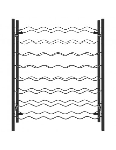 Portabottiglie per 48 Bottiglie di Vino Nero in Metallo