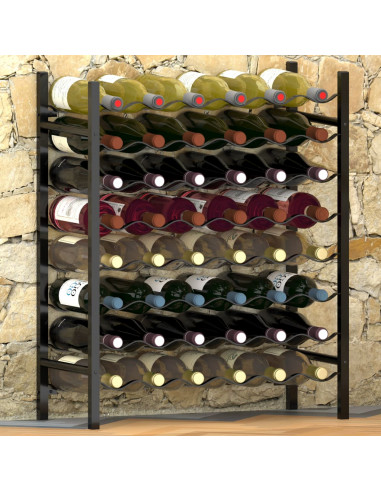 Portabottiglie per 48 Bottiglie di Vino Nero in Metallo