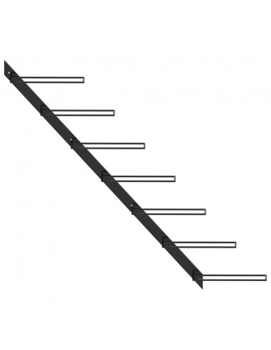Portavini da Parete per 7 Bottiglie Nero in Metallo
