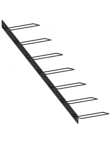 Portavini da Parete per 7 Bottiglie Nero in Metallo