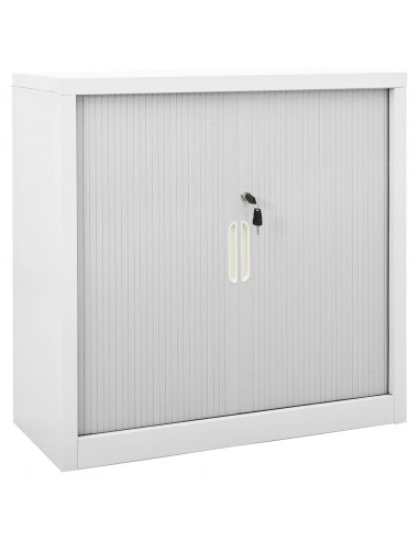 Armadio con Ante Scorrevoli Grigio 90x40x90 cm in Acciaio