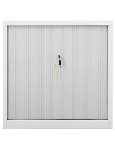 Armadio con Ante Scorrevoli Grigio 90x40x90 cm in Acciaio