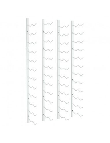 Portavini da Parete per 24 Bottiglie 2 pz Bianchi in Ferro