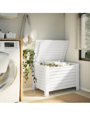 Contenitore con Coperchio RANA Bianco 100x49x54cm Massello Pino