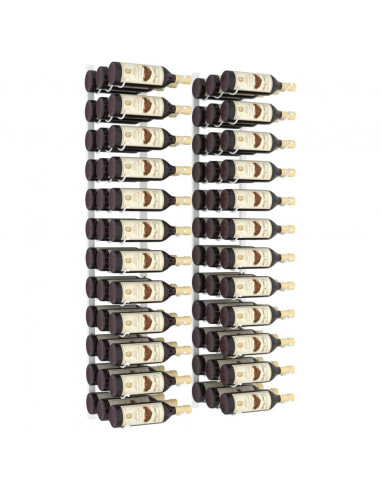 Portavini da Parete per 36 Bottiglie 2 pz Bianchi in Ferro