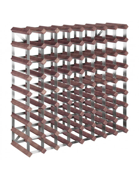 Portabottiglie per 72 Bottiglie Legno Massello di Pino Marrone
