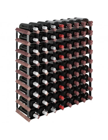 Portabottiglie per 72 Bottiglie Legno Massello di Pino Marrone