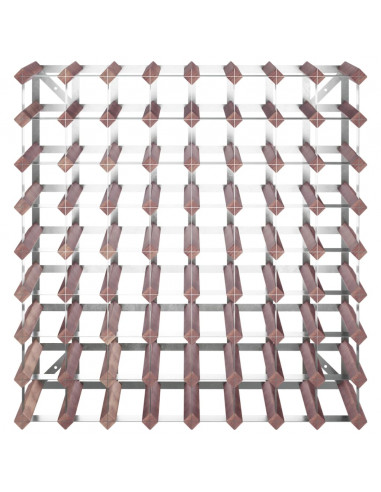 Portabottiglie per 72 Bottiglie Legno Massello di Pino Marrone