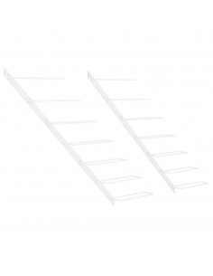 Portavini da Parete per 7 Bottiglie 2 pz Metallo Bianco 2