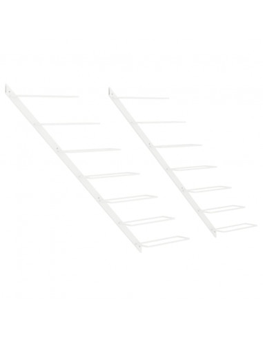 Portavini da Parete per 7 Bottiglie 2 pz Metallo Bianco