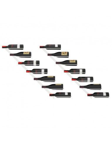 Portavini da Parete per 7 Bottiglie 2 pz Metallo Bianco