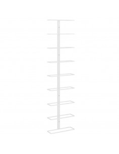 Portavini da Parete per 9 Bottiglie Bianco in Ferro 2