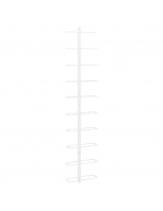 Portavini da Parete per 10 Bottiglie Bianco in Metallo 2