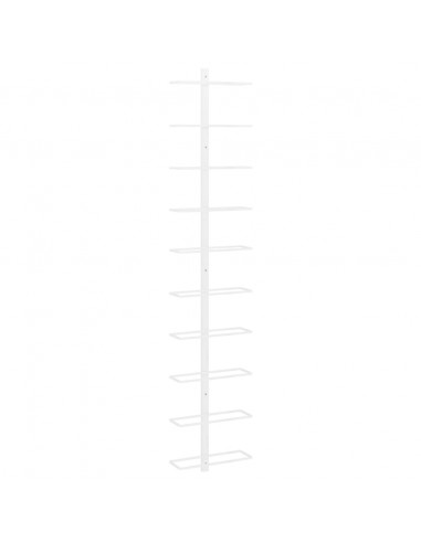 Portavini da Parete per 10 Bottiglie Bianco in Metallo