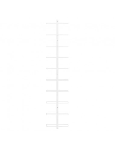 Portavini da Parete per 10 Bottiglie Bianco in Metallo