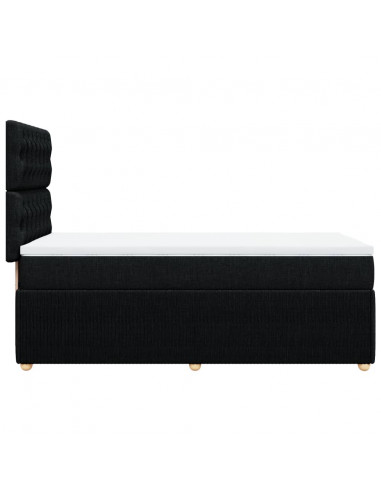 Giroletto a Molle con Materasso Nero 100x200 cm in Tessuto