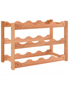 Portabottiglie per 12 Bottiglie in Legno Massello di Noce 2