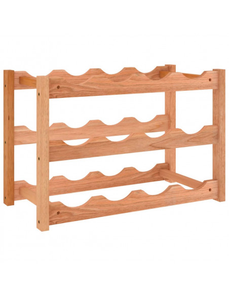 Portabottiglie per 12 Bottiglie in Legno Massello di Noce