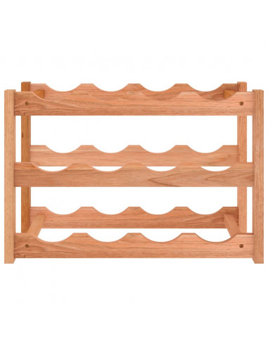 Portabottiglie per 12 Bottiglie in Legno Massello di Noce