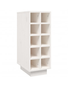 Portabottiglie Bianco 23x34x61 cm in Legno Massello di Pino 2