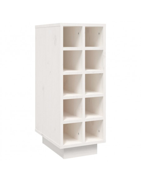 Portabottiglie Bianco 23x34x61 cm in Legno Massello di Pino