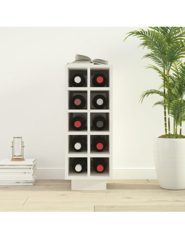 Portabottiglie Bianco 23x34x61 cm in Legno Massello di Pino